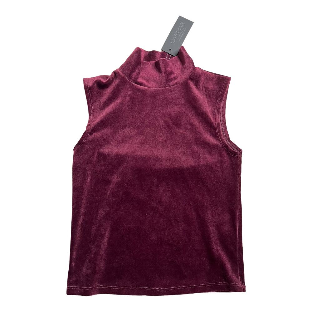 Carmar velvety velour burgundy cropped tank XS NWT